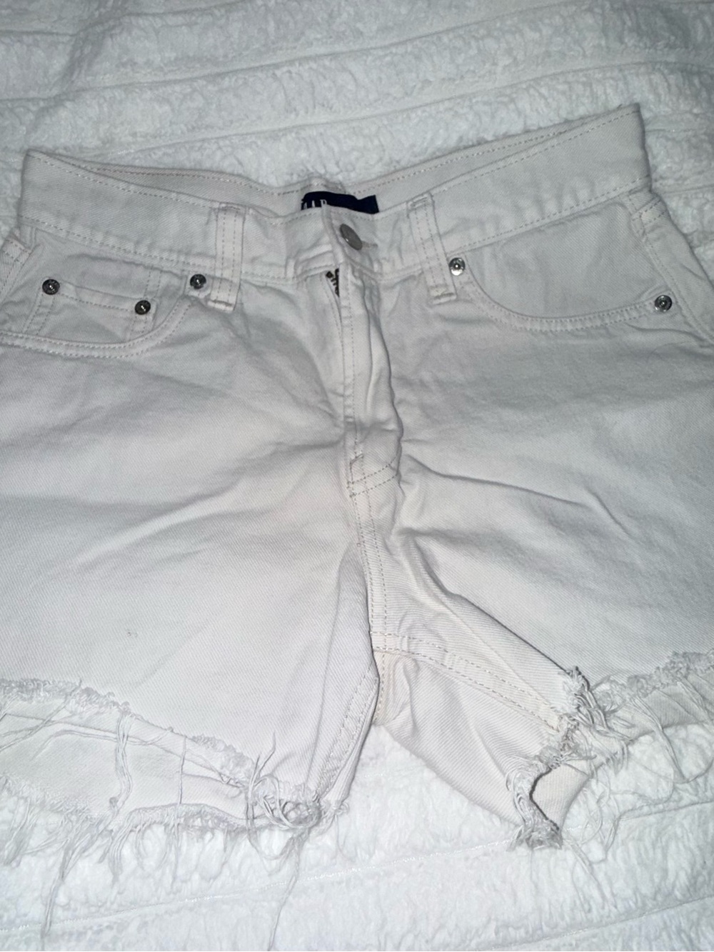GAP White Frayed Hem Denim Shorts